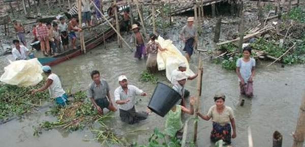 Flood waters in Myanmar